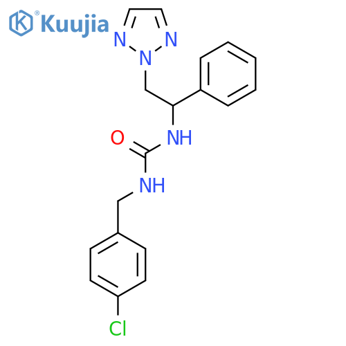 1-(4-chlorophenyl)methyl-3-1-phenyl-2-(2H-1,2,3-triazol-2-yl)ethylurea structure