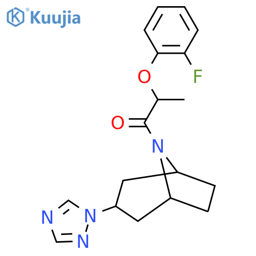 2-(2-fluorophenoxy)-1-3-(1H-1,2,4-triazol-1-yl)-8-azabicyclo3.2.1octan-8-ylpropan-1-one structure