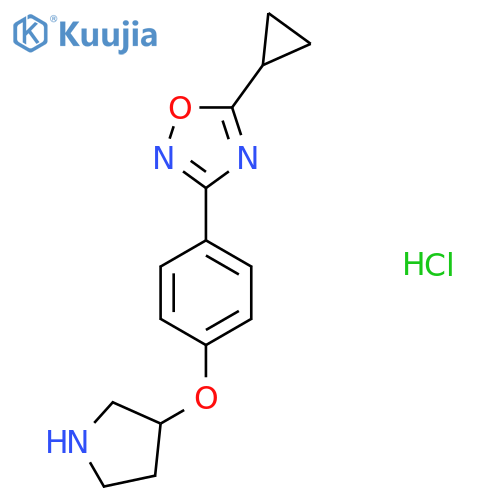 5-cyclopropyl-3-4-(pyrrolidin-3-yloxy)phenyl-1,2,4-oxadiazole hydrochloride structure