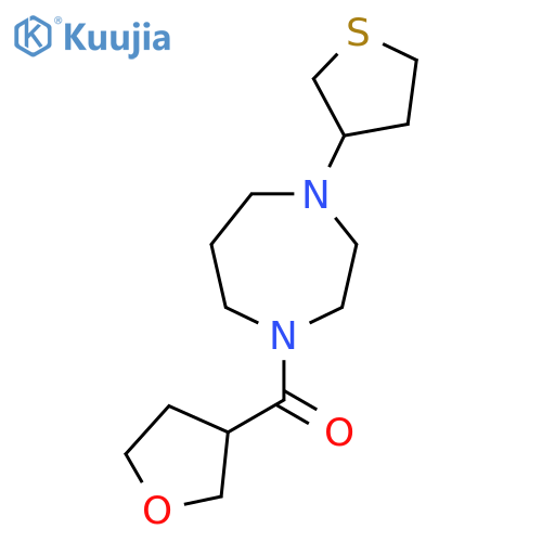 1-(oxolane-3-carbonyl)-4-(thiolan-3-yl)-1,4-diazepane structure