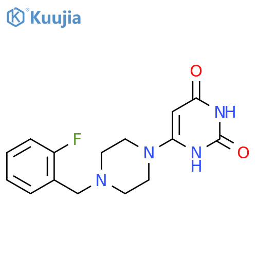 6-{4-(2-fluorophenyl)methylpiperazin-1-yl}-1,2,3,4-tetrahydropyrimidine-2,4-dione structure