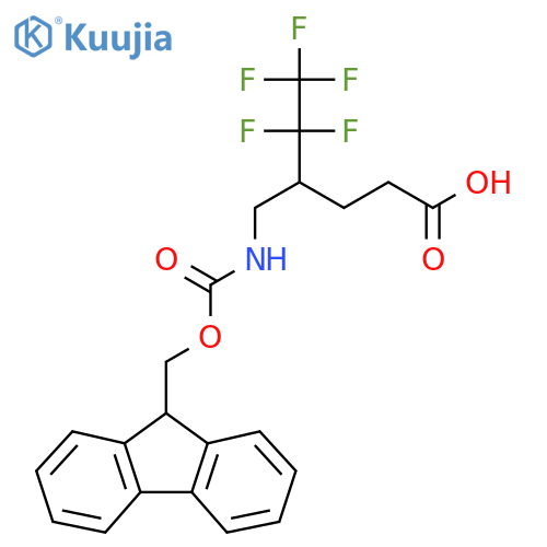 4-({(9H-fluoren-9-yl)methoxycarbonyl}amino)methyl-5,5,6,6,6-pentafluorohexanoic acid structure
