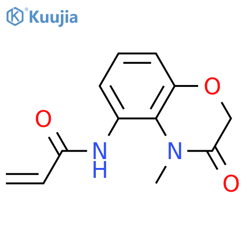 N-(4-methyl-3-oxo-3,4-dihydro-2H-1,4-benzoxazin-5-yl)prop-2-enamide structure