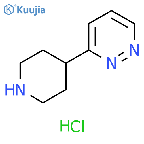 Pyridazine, 3-(4-piperidinyl)-, hydrochloride (1:2) structure