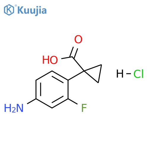 Cyclopropanecarboxylic acid, 1-(4-amino-2-fluorophenyl)-, hydrochloride (1:1) structure