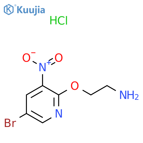 2-(5-Bromo-3-nitropyridin-2-yl)oxyethanamine;hydrochloride structure