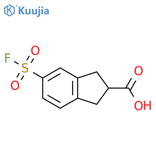 5-(fluorosulfonyl)-2,3-dihydro-1H-indene-2-carboxylic acid structure