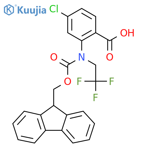 4-chloro-2-({[(9H-fluoren-9-yl)methoxy]carbonyl}(2,2,2-trifluoroethyl)amino)benzoic acid structure