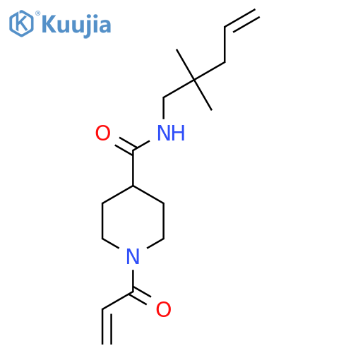 N-(2,2-dimethylpent-4-en-1-yl)-1-(prop-2-enoyl)piperidine-4-carboxamide structure