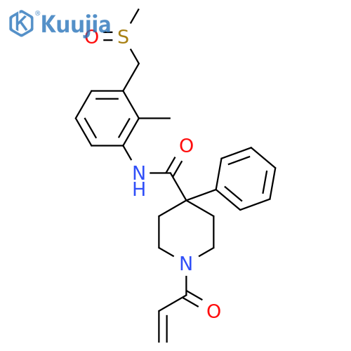 N-[3-(methanesulfinylmethyl)-2-methylphenyl]-4-phenyl-1-(prop-2-enoyl)piperidine-4-carboxamide structure