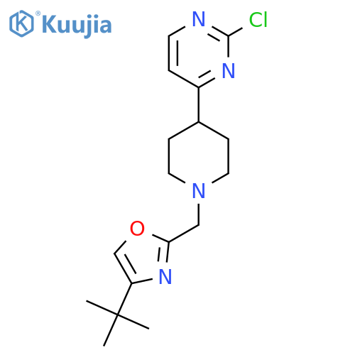4-{1-[(4-Tert-butyl-1,3-oxazol-2-yl)methyl]piperidin-4-yl}-2-chloropyrimidine structure
