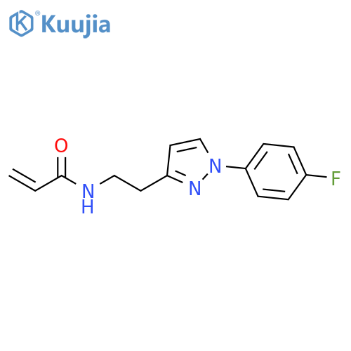 N-{2-1-(4-fluorophenyl)-1H-pyrazol-3-ylethyl}prop-2-enamide structure