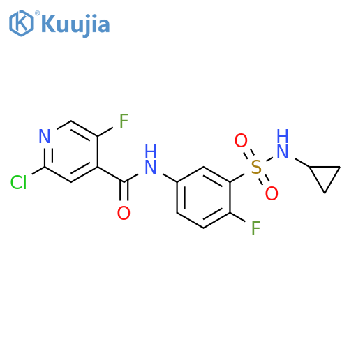 2-Chloro-N-[3-[(cyclopropylamino)sulfonyl]-4-fluorophenyl]-5-fluoro-4-pyridinecarboxamide structure