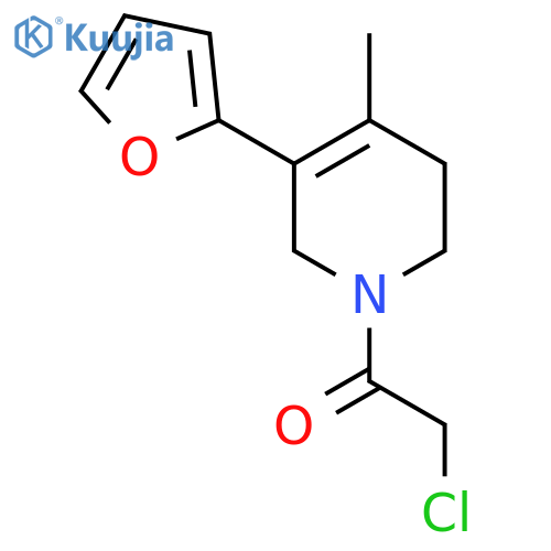 2-chloro-1-5-(furan-2-yl)-4-methyl-1,2,3,6-tetrahydropyridin-1-ylethan-1-one structure