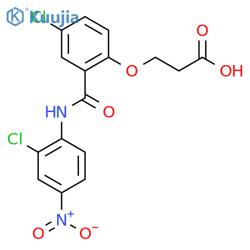 3-{4-chloro-2-(2-chloro-4-nitrophenyl)carbamoylphenoxy}propanoic acid structure