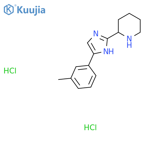 2-5-(3-methylphenyl)-1H-imidazol-2-ylpiperidine dihydrochloride structure