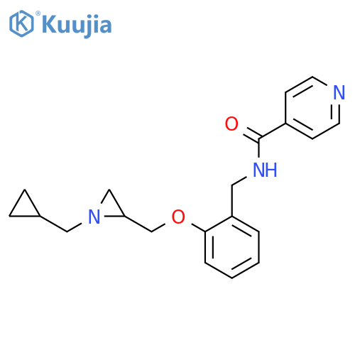 N-[(2-{[1-(cyclopropylmethyl)aziridin-2-yl]methoxy}phenyl)methyl]pyridine-4-carboxamide structure