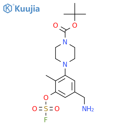 tert-butyl 4-5-(aminomethyl)-3-(fluorosulfonyl)oxy-2-methylphenylpiperazine-1-carboxylate structure