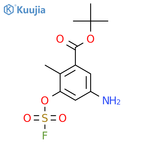 tert-butyl 5-amino-3-(fluorosulfonyl)oxy-2-methylbenzoate structure