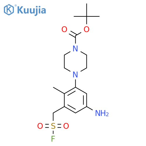 tert-butyl 4-{5-amino-3-(fluorosulfonyl)methyl-2-methylphenyl}piperazine-1-carboxylate structure
