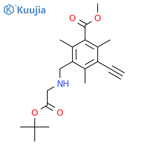 Methyl 3-({[2-(tert-butoxy)-2-oxoethyl]amino}methyl)-5-ethynyl-2,4,6-trimethylbenzoate structure