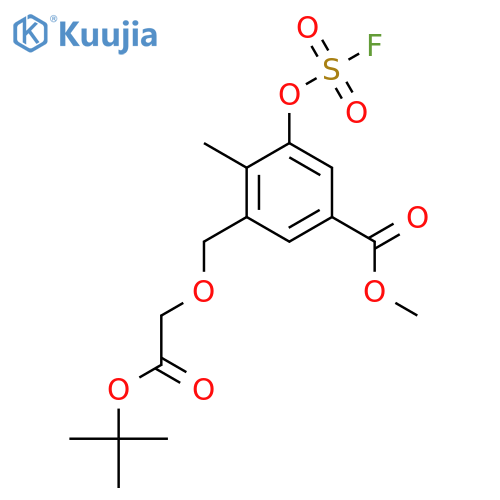 Methyl 3-{[2-(tert-butoxy)-2-oxoethoxy]methyl}-5-[(fluorosulfonyl)oxy]-4-methylbenzoate structure