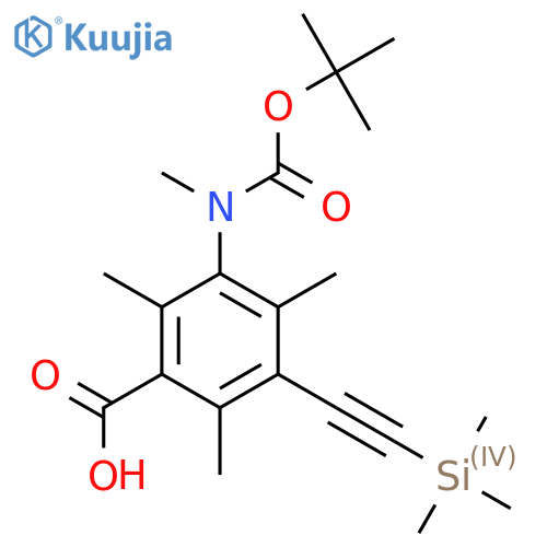 3-{(tert-butoxy)carbonyl(methyl)amino}-2,4,6-trimethyl-5-2-(trimethylsilyl)ethynylbenzoic acid structure