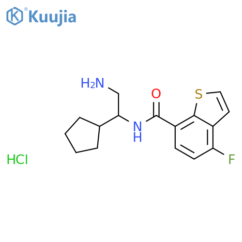 N-(2-amino-1-cyclopentylethyl)-4-fluoro-1-benzothiophene-7-carboxamide hydrochloride structure