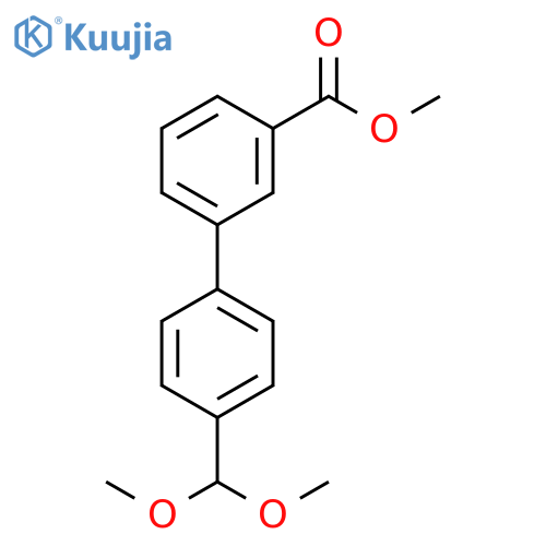 [1,1'-Biphenyl]-3-carboxylic acid, 4'-(dimethoxymethyl)-, methyl ester structure
