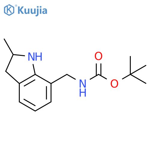 tert-butyl N-(2-methyl-2,3-dihydro-1H-indol-7-yl)methylcarbamate structure