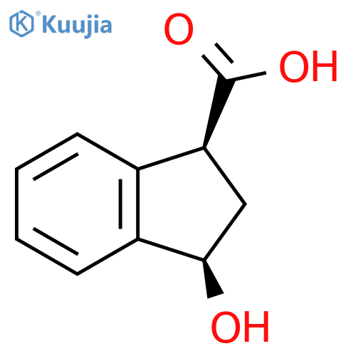 rac-(1R,3S)-3-hydroxy-2,3-dihydro-1H-indene-1-carboxylic acid structure