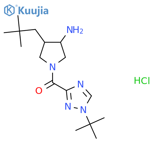1-(1-tert-butyl-1H-1,2,4-triazole-3-carbonyl)-4-(2,2-dimethylpropyl)pyrrolidin-3-amine hydrochloride structure