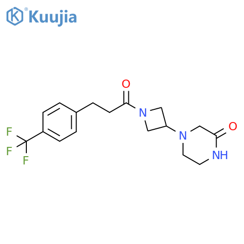4-[1-[1-Oxo-3-[4-(trifluoromethyl)phenyl]propyl]-3-azetidinyl]-2-piperazinone structure