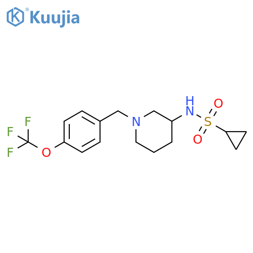 N-(1-{[4-(trifluoromethoxy)phenyl]methyl}piperidin-3-yl)cyclopropanesulfonamide structure