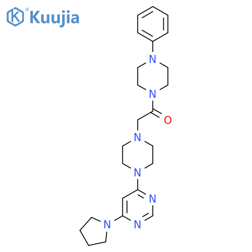 1-(4-Phenylpiperazin-1-yl)-2-{4-[6-(pyrrolidin-1-yl)pyrimidin-4-yl]piperazin-1-yl}ethan-1-one structure