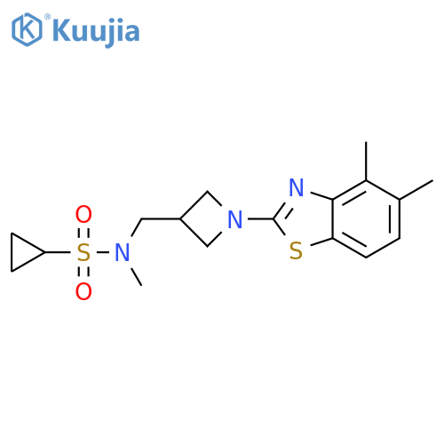 N-{[1-(4,5-dimethyl-1,3-benzothiazol-2-yl)azetidin-3-yl]methyl}-N-methylcyclopropanesulfonamide structure