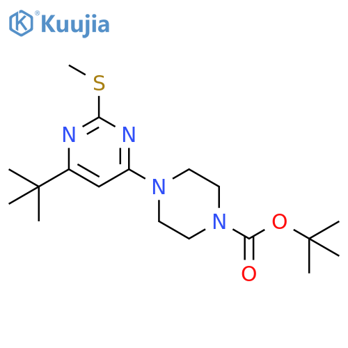tert-butyl 4-6-tert-butyl-2-(methylsulfanyl)pyrimidin-4-ylpiperazine-1-carboxylate structure