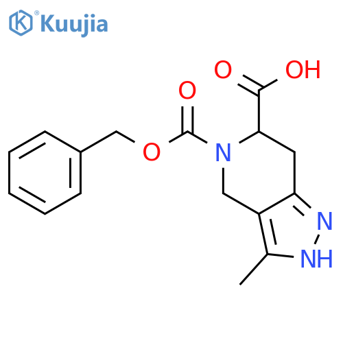 5-[(benzyloxy)carbonyl]-3-methyl-2H,4H,5H,6H,7H-pyrazolo[4,3-c]pyridine-6-carboxylic acid structure