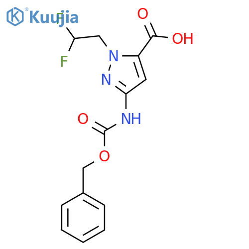 3-{(benzyloxy)carbonylamino}-1-(2,2-difluoroethyl)-1H-pyrazole-5-carboxylic acid structure