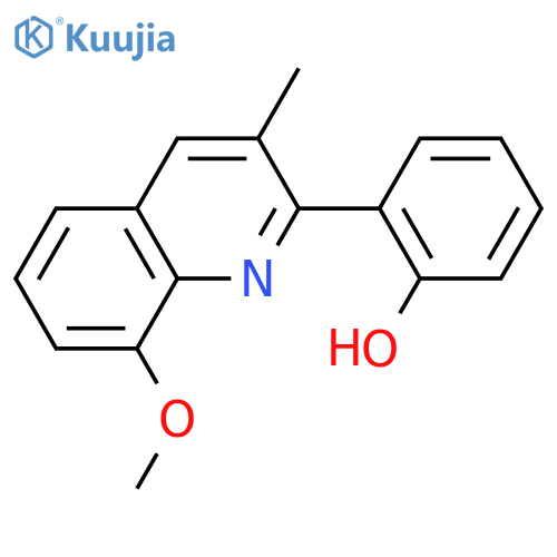 Phenol, 2-(8-methoxy-3-methyl-2-quinolinyl)- structure