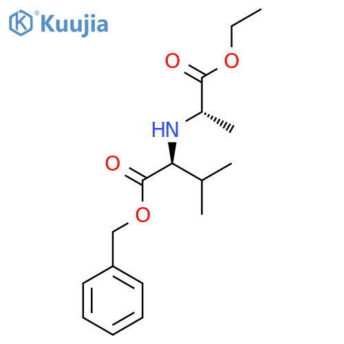 benzyl (2S)-2-{[(2S)-1-ethoxy-1-oxopropan-2-yl]amino}-3-methylbutanoate structure