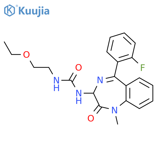 3-(2-ethoxyethyl)-1-[5-(2-fluorophenyl)-1-methyl-2-oxo-2,3-dihydro-1H-1,4-benzodiazepin-3-yl]urea structure