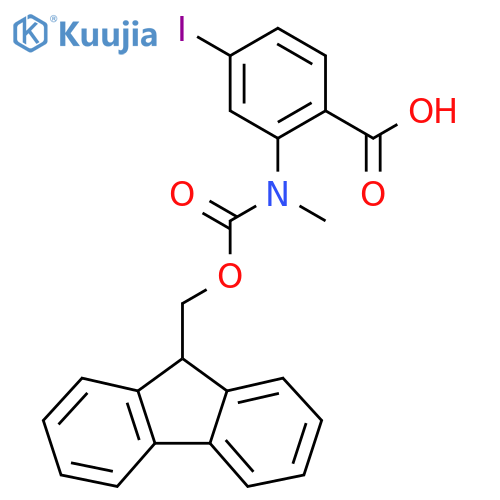 2-({(9H-fluoren-9-yl)methoxycarbonyl}(methyl)amino)-4-iodobenzoic acid structure