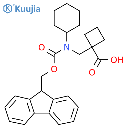 1-{cyclohexyl({(9H-fluoren-9-yl)methoxycarbonyl})aminomethyl}cyclobutane-1-carboxylic acid structure