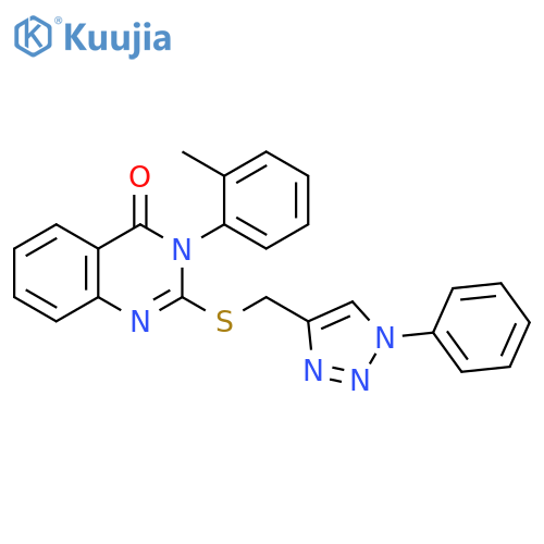 3-(2-methylphenyl)-2-{[(1-phenyl-1H-1,2,3-triazol-4-yl)methyl]sulfanyl}-3,4-dihydroquinazolin-4-one structure