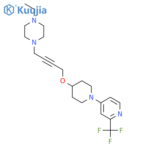 1-Ethyl-4-[4-({1-[2-(trifluoromethyl)pyridin-4-yl]piperidin-4-yl}oxy)but-2-yn-1-yl]piperazine structure