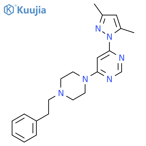 4-(3,5-dimethyl-1H-pyrazol-1-yl)-6-[4-(2-phenylethyl)piperazin-1-yl]pyrimidine structure