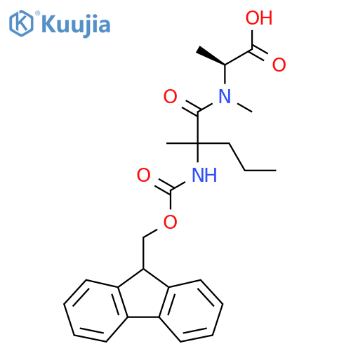 (2S)-2-2-({(9H-fluoren-9-yl)methoxycarbonyl}amino)-N,2-dimethylpentanamidopropanoic acid structure