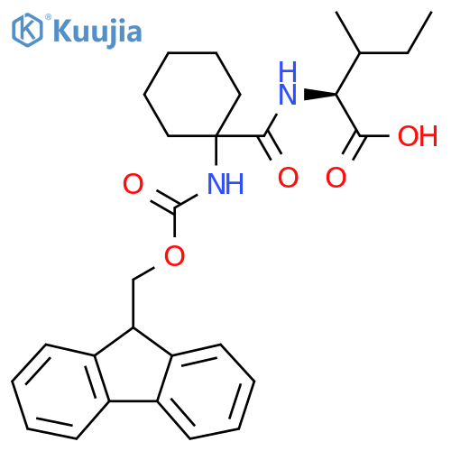 (2S)-2-{1-({(9H-fluoren-9-yl)methoxycarbonyl}amino)cyclohexylformamido}-3-methylpentanoic acid structure