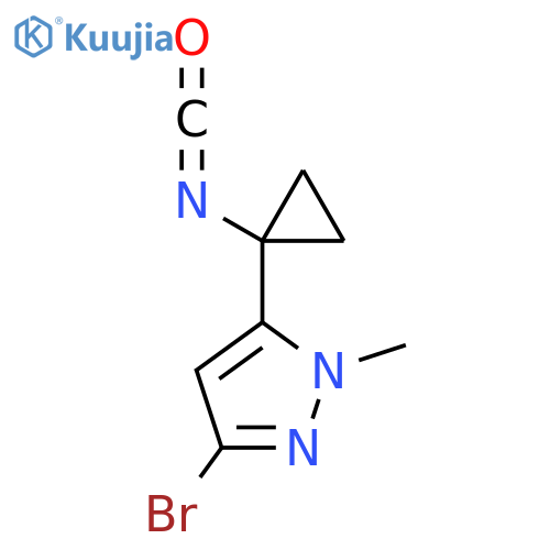 3-bromo-5-(1-isocyanatocyclopropyl)-1-methyl-1H-pyrazole structure